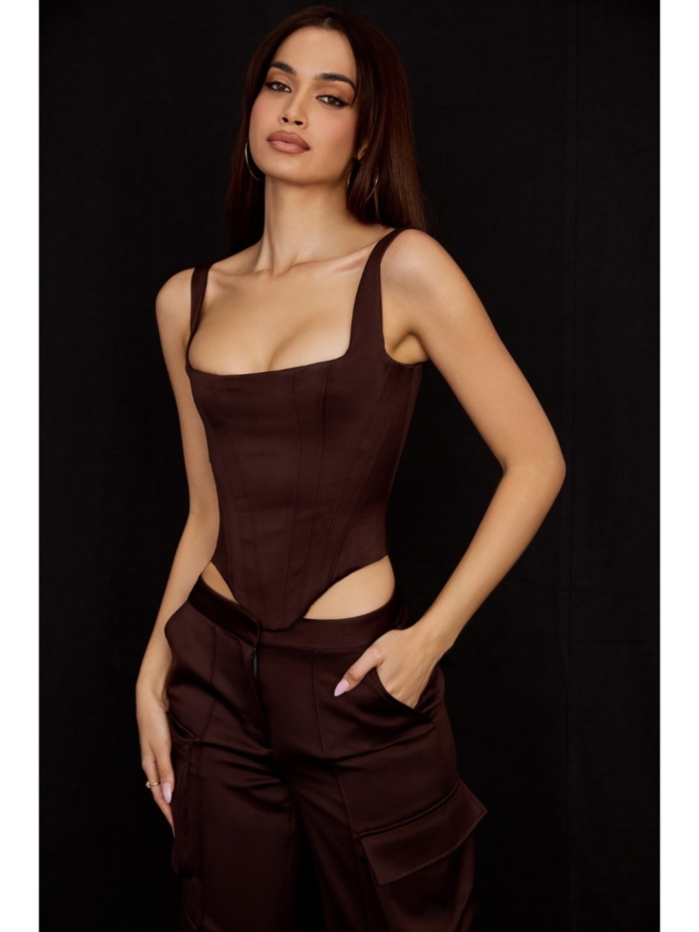NEW House of CB Rafa Top Chocolate Brown XS - Picture 9 of 17